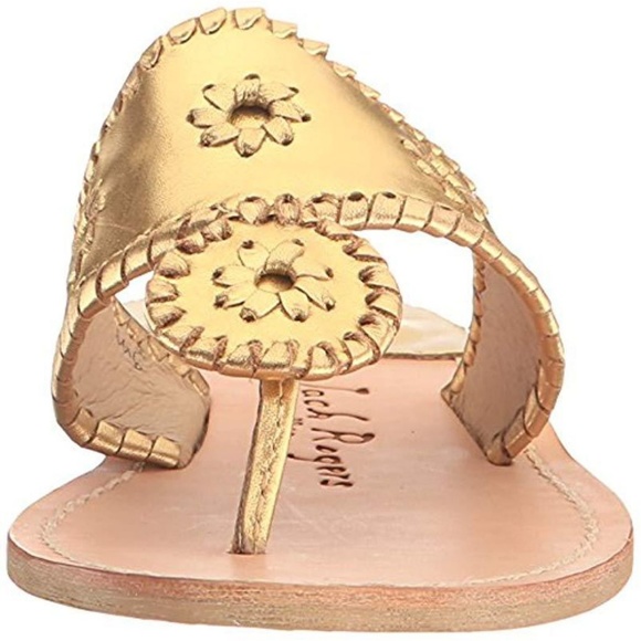 Jack Rogers Gold Navajo Hamptons Palm Beach Sandal - Picture 4 of 8